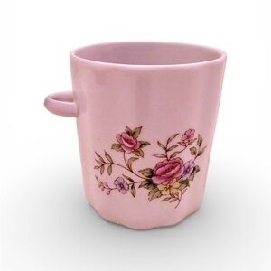 Vintage Floral Patterned White Ceramic canister